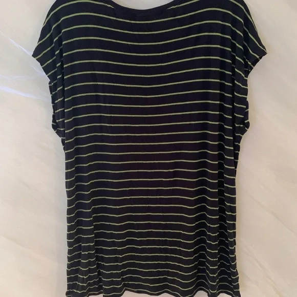 Cabi wWomen’s L Navy Blue & Lime Stripe Tunic T-Shirt - Picture 7 of 7